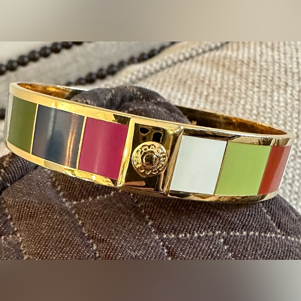Coach Multi-color Enamel Bangle Bracelet